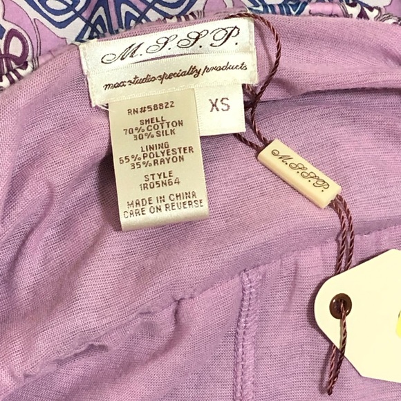 MSSP Max Studio Silk Blend Boho Print Dress - Picture 4 of 6